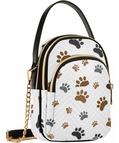 Chain Crossbody Bags for Women Animal Paw Dog Footprint Quilted Shoulder Crossbody Handbags Travel Cross Body Cell Phone Purs...