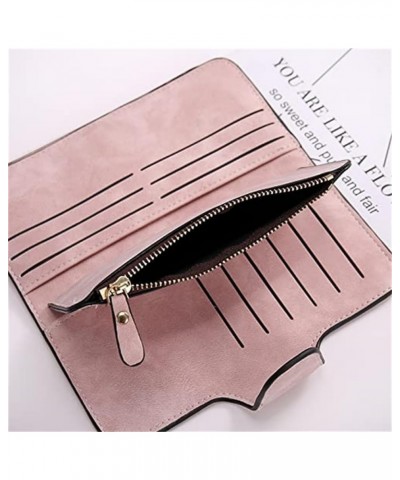 PU Leather Trifold Wallets For Women,Retro Glamorous Multiple Slots Women Wallets,Fashion Long Purse Credit Card Clutch (Brow...