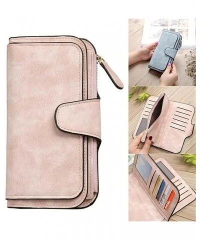 PU Leather Trifold Wallets For Women,Retro Glamorous Multiple Slots Women Wallets,Fashion Long Purse Credit Card Clutch (Brow...