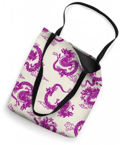 Chinoiserie Dragon Toile Pink and White Tote Bag $11.96 Totes