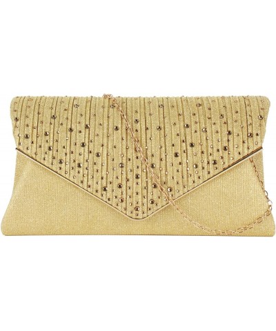 Evening Bags for Women Glitter Rhinestone Envelope Clutch Bridal Wedding Handbag Gold $16.52 Evening Bags