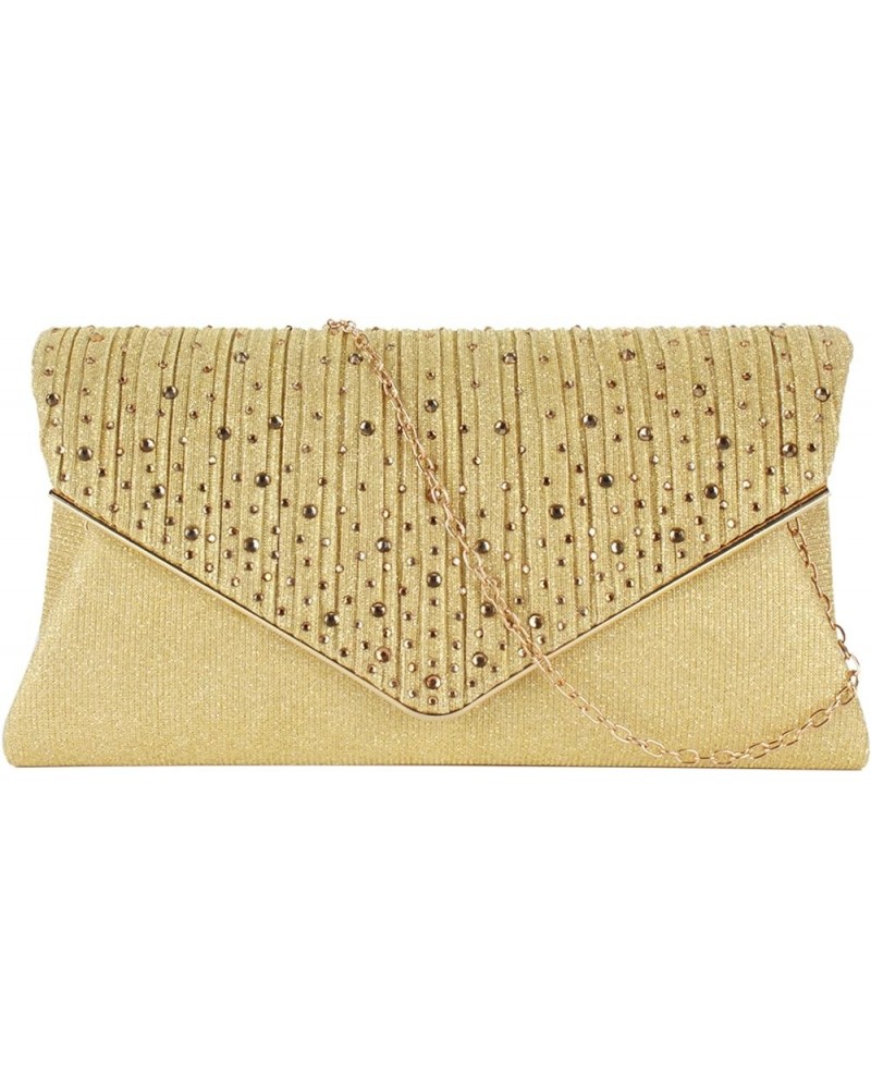 Evening Bags for Women Glitter Rhinestone Envelope Clutch Bridal Wedding Handbag Gold $16.52 Evening Bags