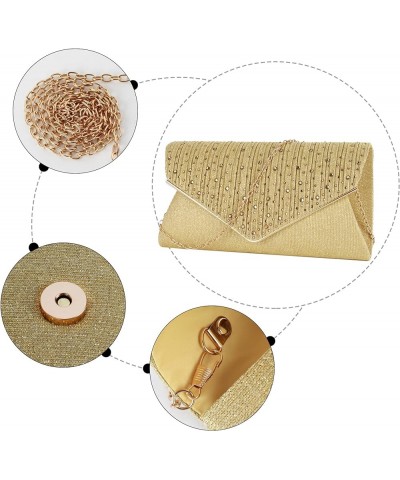 Evening Bags for Women Glitter Rhinestone Envelope Clutch Bridal Wedding Handbag Gold $16.52 Evening Bags