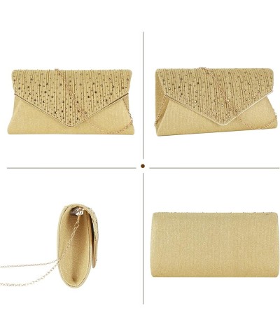 Evening Bags for Women Glitter Rhinestone Envelope Clutch Bridal Wedding Handbag Gold $16.52 Evening Bags