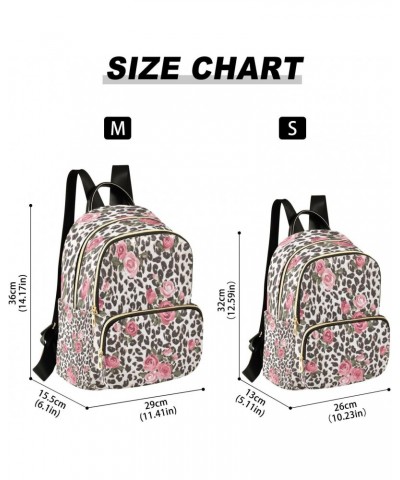 Leopard Pink Rose Backpack for Women Purse Bag Travel Handbag Shoulder Bag $19.59 Backpacks