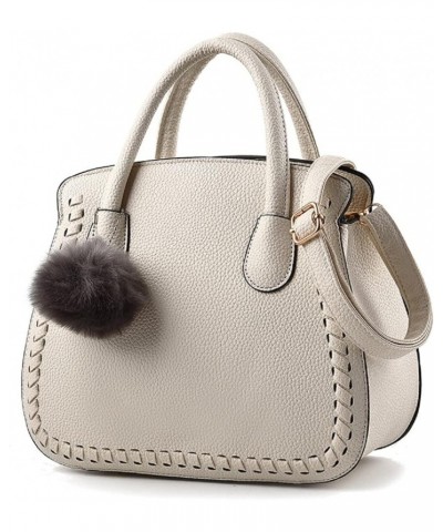 Purses and Handbags for Women PU Leather Top Handle Satchel Ladies Shoulder Tote Bags(Grey) White $31.01 Totes