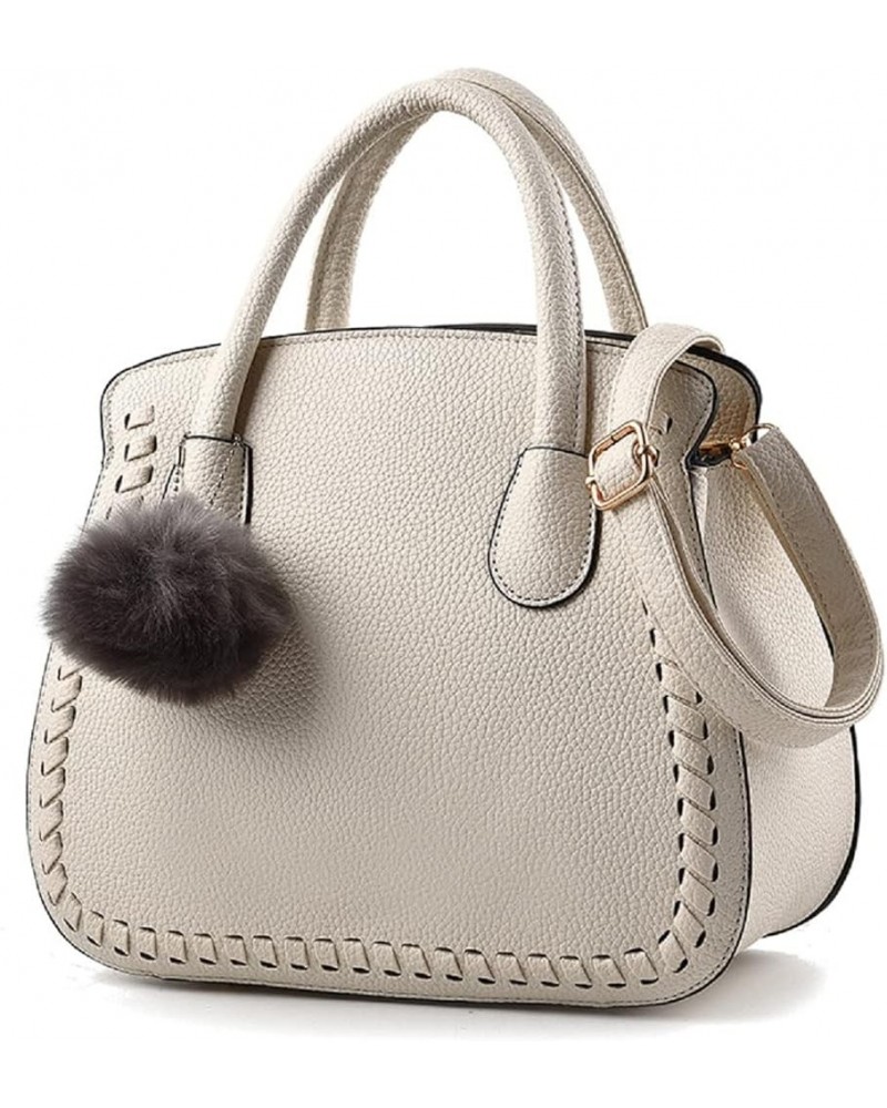 Purses and Handbags for Women PU Leather Top Handle Satchel Ladies Shoulder Tote Bags(Grey) White $31.01 Totes