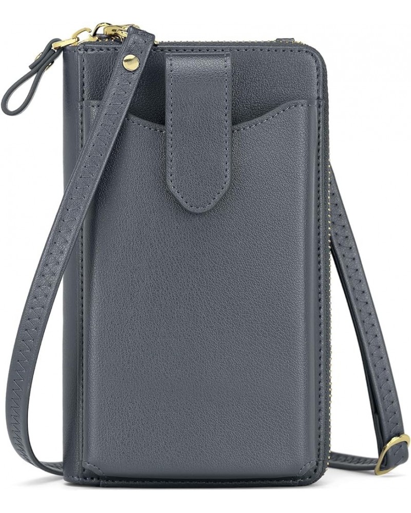 Small Crossbody Cell Phone Purse Wallet for Women, Mini Messenger Shoulder Bag with RFID Credit Card Slots 04-dark Grey $15.9...