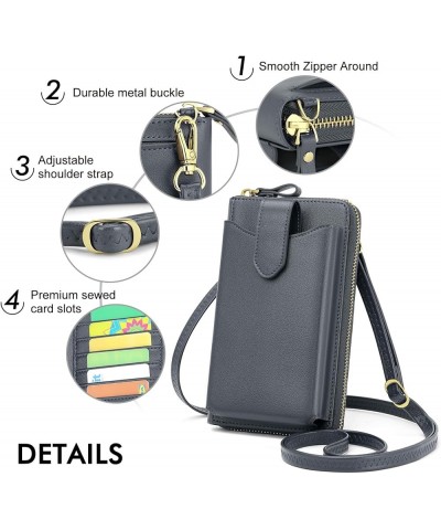 Small Crossbody Cell Phone Purse Wallet for Women, Mini Messenger Shoulder Bag with RFID Credit Card Slots 04-dark Grey $15.9...