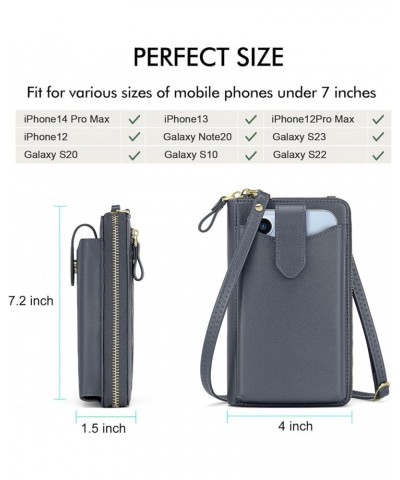 Small Crossbody Cell Phone Purse Wallet for Women, Mini Messenger Shoulder Bag with RFID Credit Card Slots 04-dark Grey $15.9...