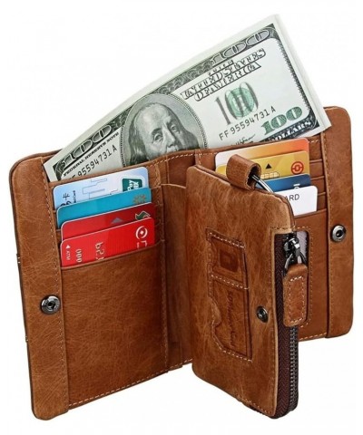 Fashion Trend Casual Leather Wallet First Layer Leather Coin Pocket Retro Crazy Horse Skin for Gift (Color : Brown) Brown $39...