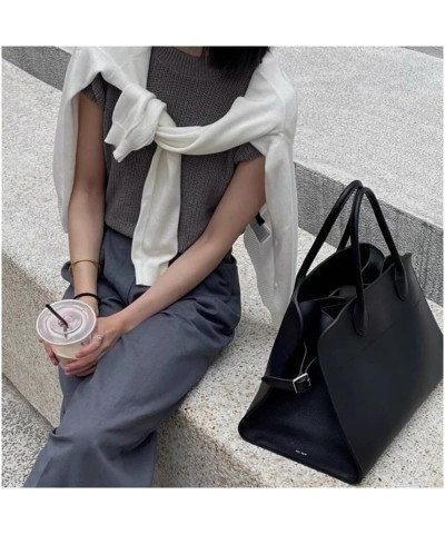 Handheld Tote Bag Black Pebbled Silver Buckle $10.20 Totes