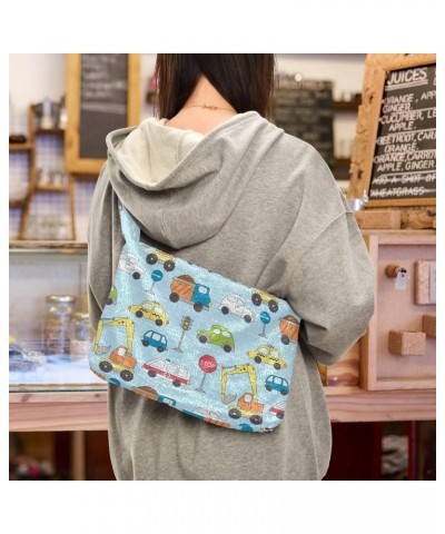 Different Cars Furry Tote Bag for Women Crossbody Bag Shoulder Bag Purse Casual Tote with Zipper for Winter $10.08 Totes