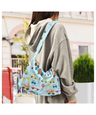 Different Cars Furry Tote Bag for Women Crossbody Bag Shoulder Bag Purse Casual Tote with Zipper for Winter $10.08 Totes