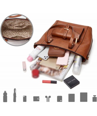 Women Vintage Purses and Tote 2pcs PU Leather Top Handle Handbag Envelope Shoulder Bag Satchel Apricot Pink Brown $33.90 Totes