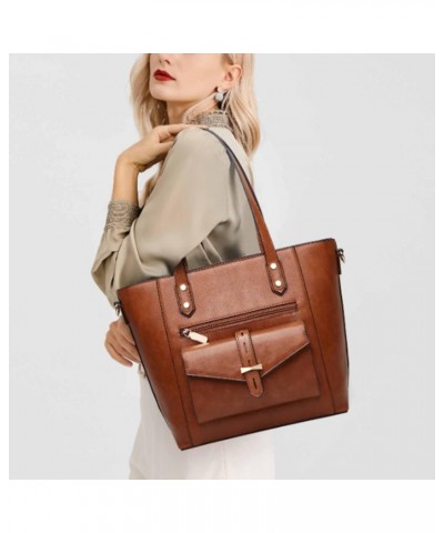 Women Vintage Purses and Tote 2pcs PU Leather Top Handle Handbag Envelope Shoulder Bag Satchel Apricot Pink Brown $33.90 Totes