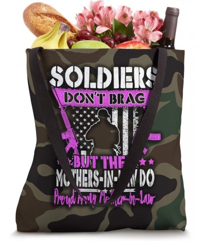 Soldiers Don't Brag - Proud Army Mother-In-Law Military Mom Tote Bag $12.72 Totes