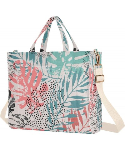 Tropical Leaves Graffiti Elements Women's Tote Handbags Top Handle Satchel Shoulder Bag Crossbody Bag for Office Travel M $19...