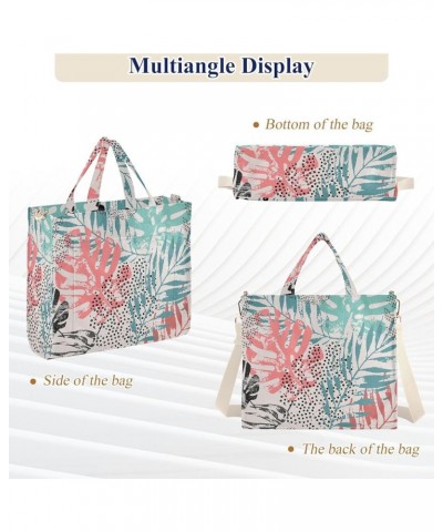 Tropical Leaves Graffiti Elements Women's Tote Handbags Top Handle Satchel Shoulder Bag Crossbody Bag for Office Travel M $19...