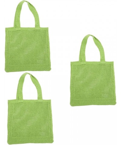 2pcs Openwork Knit Bag Pink Simple Polyester South Korea Light Greenx3pcs $19.69 Others