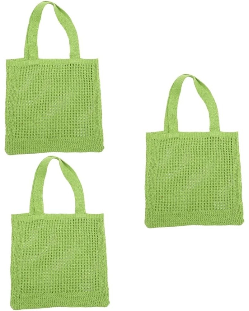 2pcs Openwork Knit Bag Pink Simple Polyester South Korea Light Greenx3pcs $19.69 Others