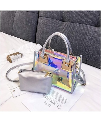 Women Transparent Shoulder Crossbody Bag, 2 in 1 Designer Fashion Handbag Purse Laser-silver $14.99 Totes