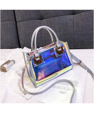 Women Transparent Shoulder Crossbody Bag, 2 in 1 Designer Fashion Handbag Purse Laser-silver $14.99 Totes