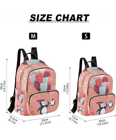 Mini Backpack Purse for Women, Penguin Heart Balloons Travel Bag Casual Daypack Shoulder Bag Medium $18.87 Backpacks