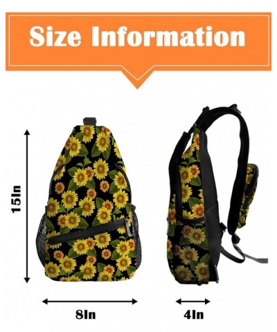 Sling Bag Crossbody Bag for Women Men Red Poppy Flowers Eiffel Tower Pattern Waterproof Hiking Backpack Lightweight Chest Sho...