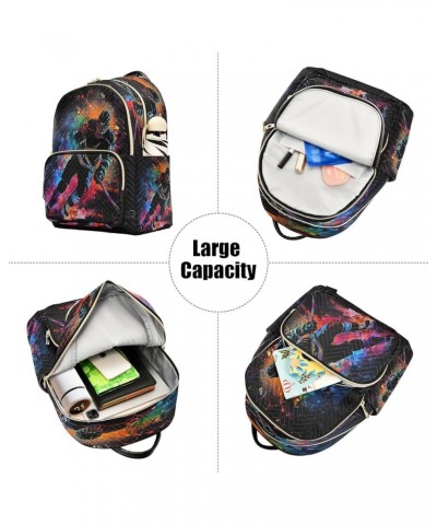 Ice Hockey Player Hipster Women Backpack Purse Ladies Fashion Shoulder Bag Daypack Travel Bag 10L Small $14.00 Backpacks