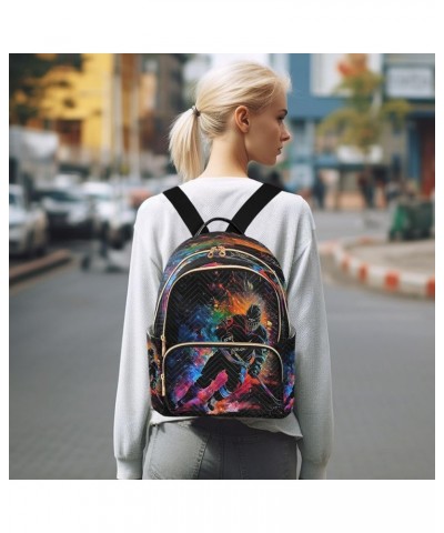 Ice Hockey Player Hipster Women Backpack Purse Ladies Fashion Shoulder Bag Daypack Travel Bag 10L Small $14.00 Backpacks