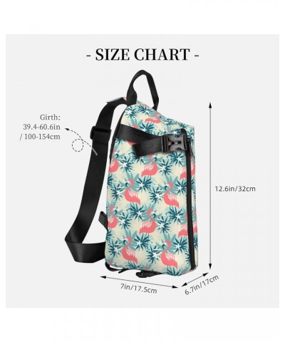 Gorgeous Oil Paint Sling Bags For Men And Women, Chest Bag Crossbody Sling Daypack For Hiking Bike Travel Flamingo and Green ...