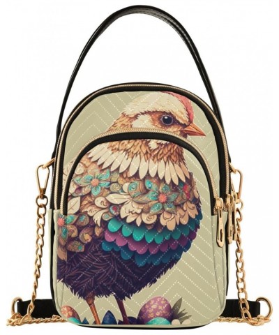 Easter Chicken Egg Crossbody Sling Bags for Women, Compact Fashion Handbag with Chain Strap Top handle for Evening Party Dati...