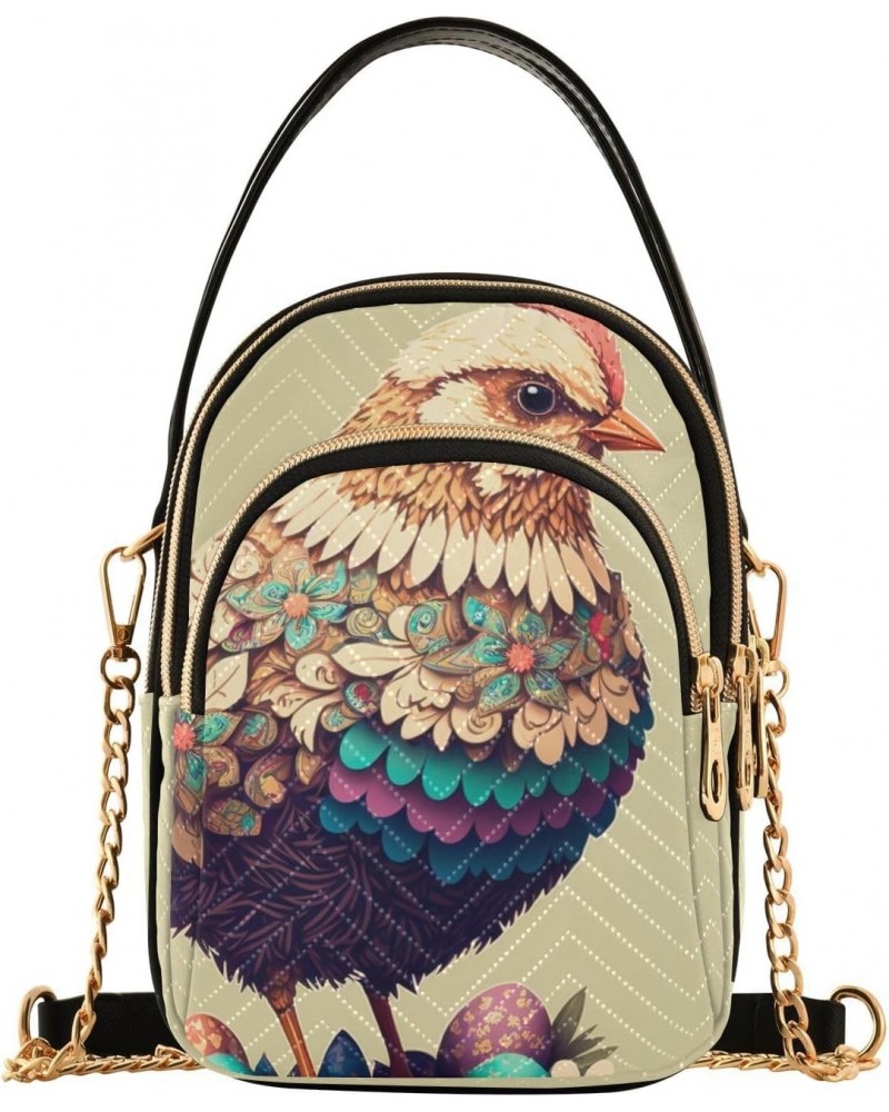 Easter Chicken Egg Crossbody Sling Bags for Women, Compact Fashion Handbag with Chain Strap Top handle for Evening Party Dati...