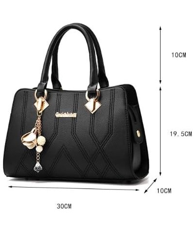 Women's Solid Color Fashion Commuter Handbag Top Handle Satchel Shoulder Ladies Bags Zipper Compartments Purses Black $29.15 ...