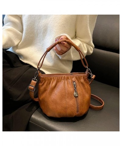 Clutch Bags for Women Small Crossbody Bags Bucket bags Soft Leather Handbag Purse Satchel-Black Brown $23.40 Totes