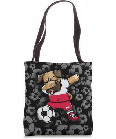 Dabbing Pug Poland Soccer Fans Jersey Polish Football Lovers Tote Bag $11.00 Totes