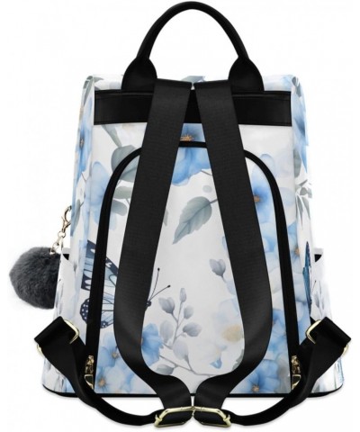 Watercolor Blue Butterflies Womens Backpack Purse Shoulder Bag Travel Backpack Bookbag Casual Satchel Bags for Work Travel La...