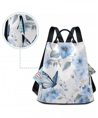 Watercolor Blue Butterflies Womens Backpack Purse Shoulder Bag Travel Backpack Bookbag Casual Satchel Bags for Work Travel La...