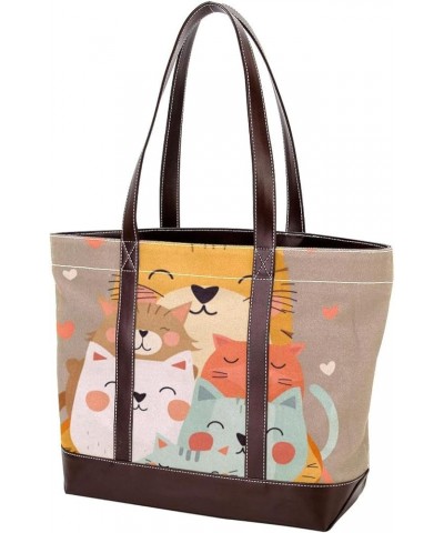 Tote Bag, Large Tote Bag, Tote Bag with Zipper, Cats Cup Cartoon Animals, Tote Bags for Women Design 8230 $26.39 Totes