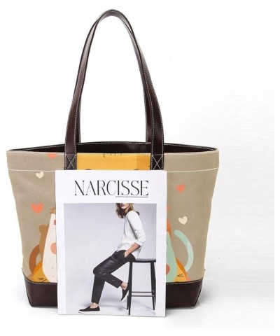 Tote Bag, Large Tote Bag, Tote Bag with Zipper, Cats Cup Cartoon Animals, Tote Bags for Women Design 8230 $26.39 Totes