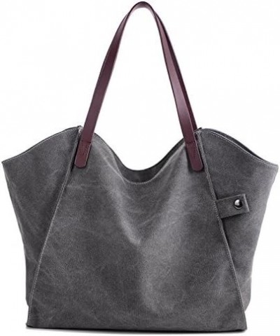 Women Large Capacity Work Shopping Canvas Shoulder Bag Vintage Shoulder Crossbody Hobo Large Daily Purse Handbag Grey $16.73 ...