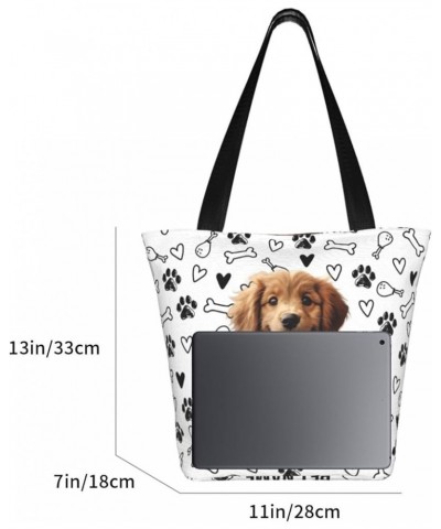 Custom Photo Tote Bag for Women Pet Portraits Zippered Shoulder Handbag Shopping Bags for Work Travel Business Beach Pet Port...