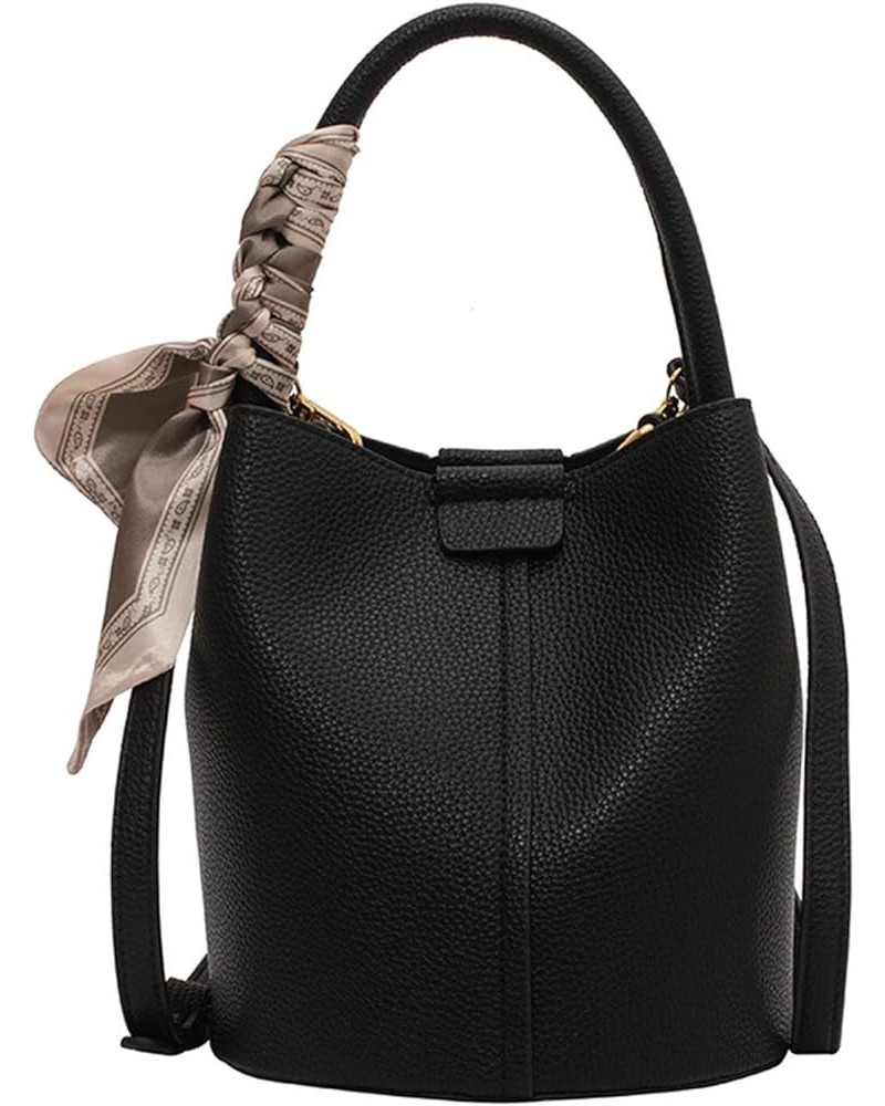 Crossbody bag, bucket bag, ladies handbag bag, suitable for daily matching, as a gift. Black $13.53 Satchels