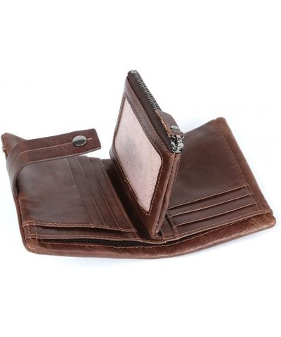 Casual Leather Men's Short Bifold Wallet Wallet Wallet Coin Pocket Men Zipper Large Capacity Fashion Multi-Card Wallet 11*9.5...