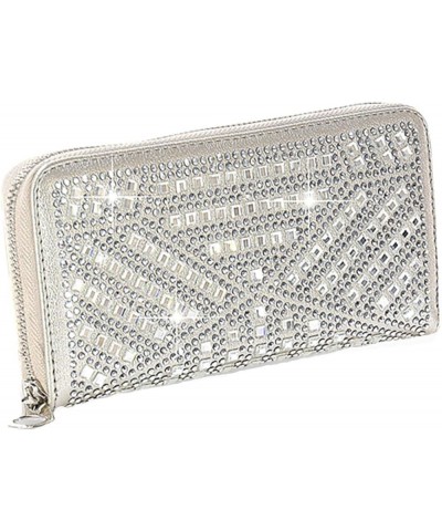 Gem Sparkle Wallet Matching Rhinestone Wallet for Sparkle Purse Silver with Wristlet Strap Gold $20.03 Wallets