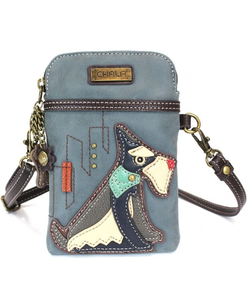 Crossbody Cell Phone Purse | Women's Wristlet Handbags with Adjustable Strap Indigo - Schnauzer $19.14 Crossbody Bags