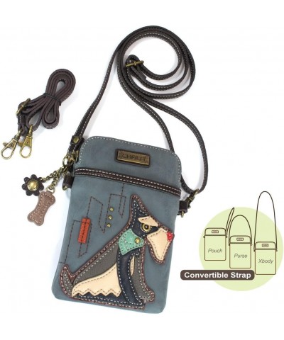 Crossbody Cell Phone Purse | Women's Wristlet Handbags with Adjustable Strap Indigo - Schnauzer $19.14 Crossbody Bags