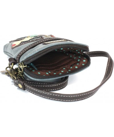 Crossbody Cell Phone Purse | Women's Wristlet Handbags with Adjustable Strap Indigo - Schnauzer $19.14 Crossbody Bags