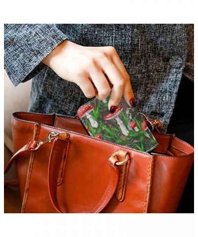 Mushrooms and Plants RFID Credit Card Holder Leather With Zipper Card Case Wallet for Women Girls $10.63 Wallets